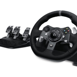 Logitech G920 Driving Force Racing Wheel – Gaming Accessory – Stainless steel paddle and hand stitched leather wheel