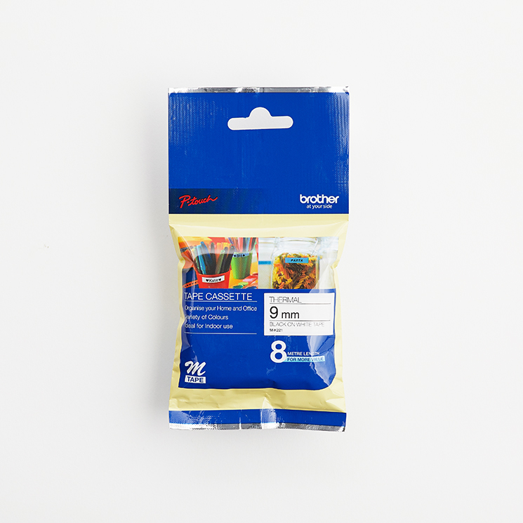 Non Laminated Tape Black On White 8M X 9MM