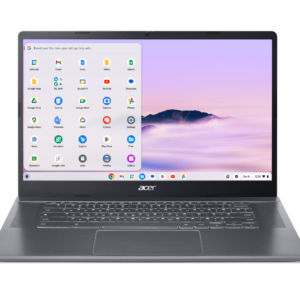 Acer Chromebook Plus 515 15.6" FHD IPS SlimBezel Touch LCD Intel Core 5 processor 120U 16GB LPDDR5X 256GB PCIe NVMe SSD WIFI6E+BT FPR FHD USB Camera 53Wh Li-ion battery 65W Type C adapter Google Chrome OS 3 Year Onsite Warranty CBE595-2T-TCO-55QW